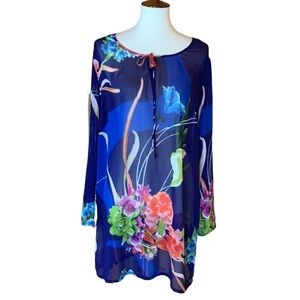 Soft Surroundings sheer floral print tunic Size Large